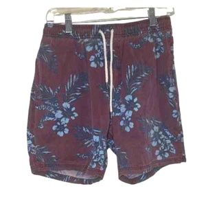 7 Diamonds Swim Trunks Blue Maroon Size Medium